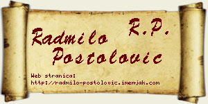 Radmilo Postolović vizit kartica
